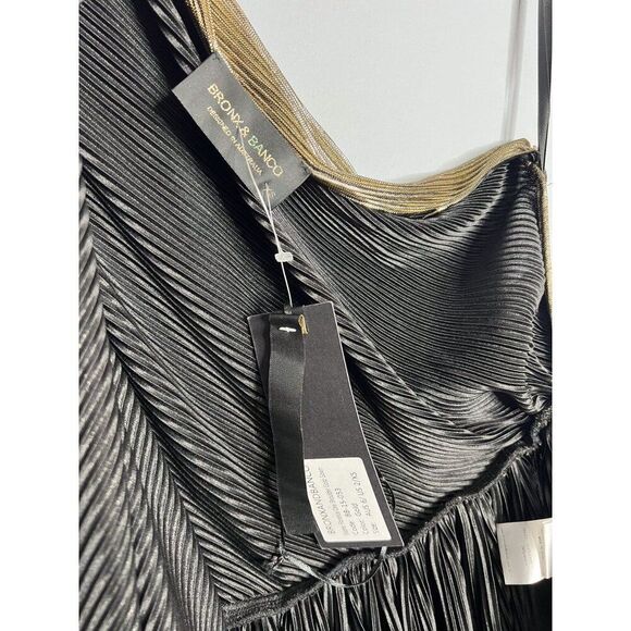 NWT Bronx and Banco Florence One-Shoulder Gown XS Gold Maxi Dress - Picture 12 of 14